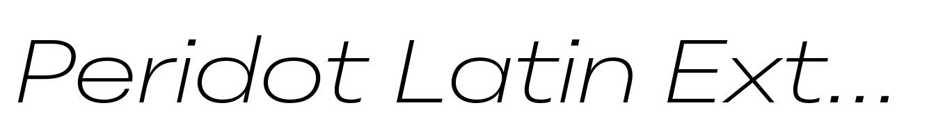 Peridot Latin Extended ExtraLight Italic